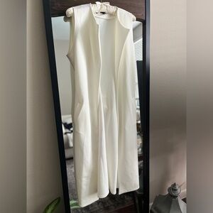 Boohoo Cream Sleeveless Blazer with Belt Loops